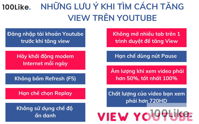 Những lưu ý khi tìm cách tăng View trên Youtube