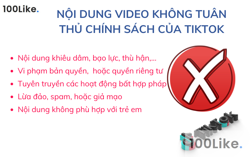 Nội dung video không tuân thủ chính sách của Tiktok