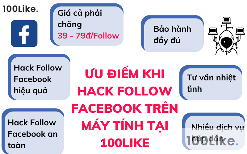 Ưu điểm khi Hack Follow Facebook trên máy tính tại 100Like