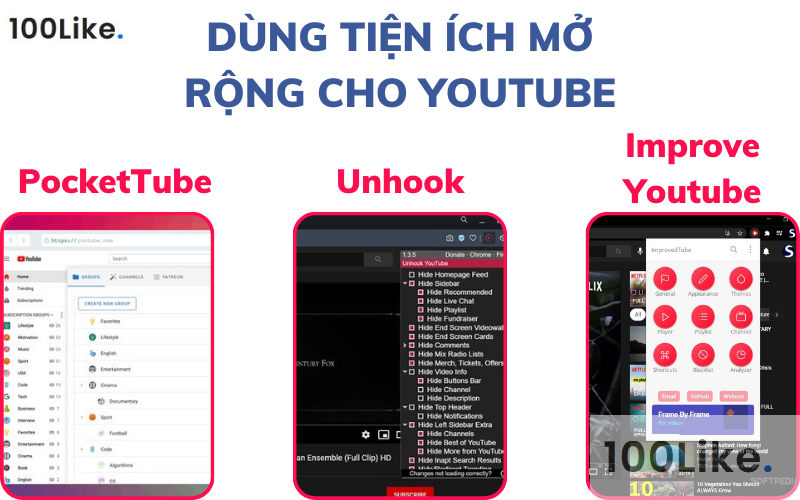 Dùng tiện ích mở rộng cho Youtube