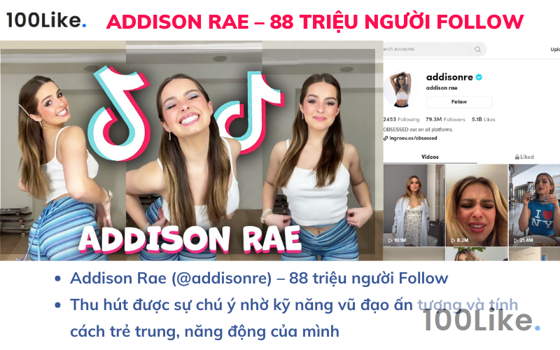 Addison Rae – 88 triệu người Follow