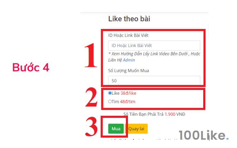 Bước 4 Ứng dụng Hack Like an toàn, hiệu quả 100Like