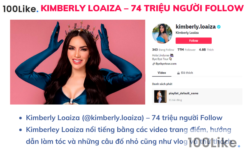 Kimberly Loaiza – 74 triệu người Follow