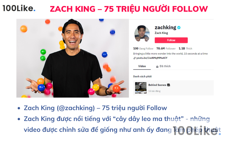 Zach King – 75 triệu người Follow