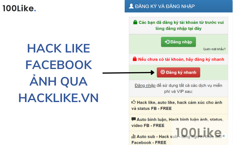 Hack Like Facebook ảnh qua HackLike.vn