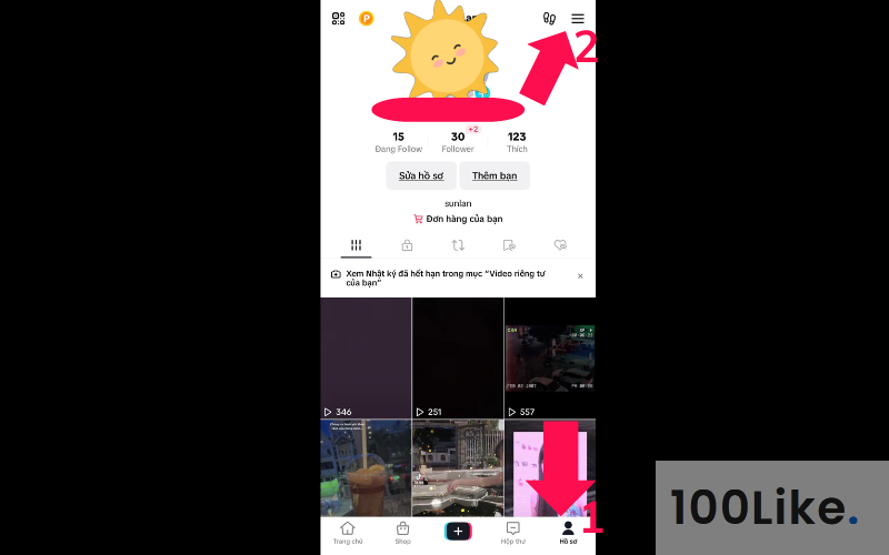 Cài đặt video tài khoản công khai