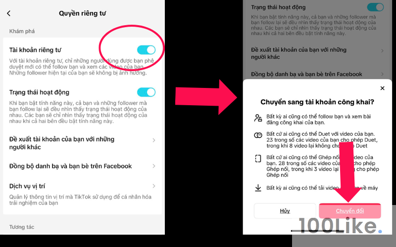 Cài đặt video tài khoản công khai