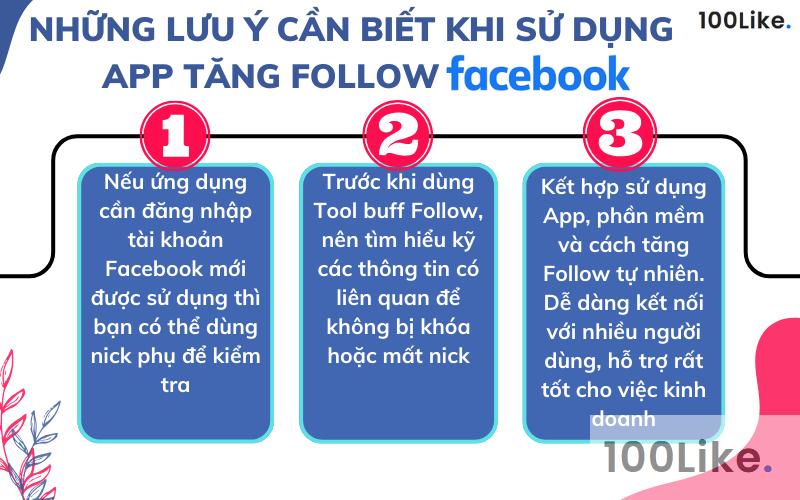 Một số lưu ý bạn cần biết khi sử dụng các phần mềm, App tăng Follow Facebook