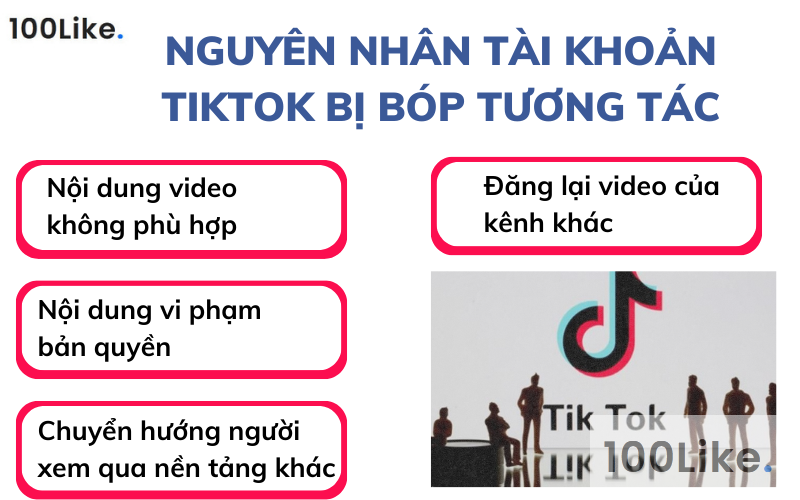 Nguyên nhân tài khoản Tiktok bị bóp tương tác