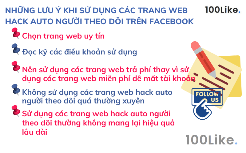 Những lưu ý khi sử dụng các trang web Hack auto người theo dõi trên Facebook