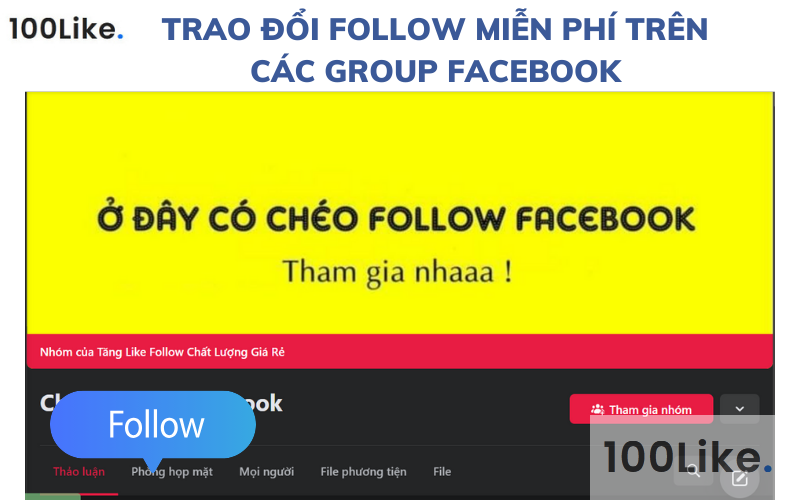 Trao đổi Follow miễn phí trên các group Facebook