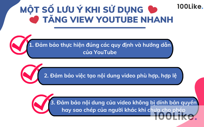 Một số lưu ý khi sử dụng cách tăng View Youtube nhanh