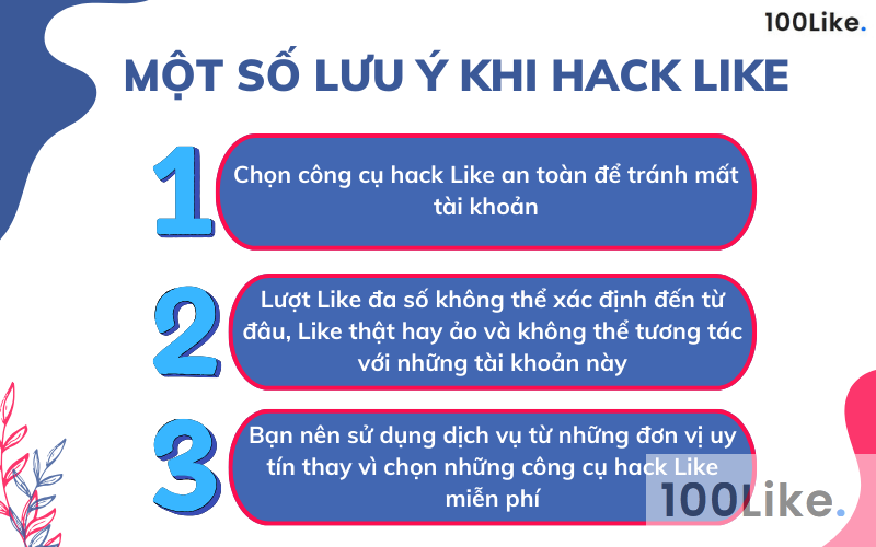 Một số lưu ý quan trọng khi hack Like