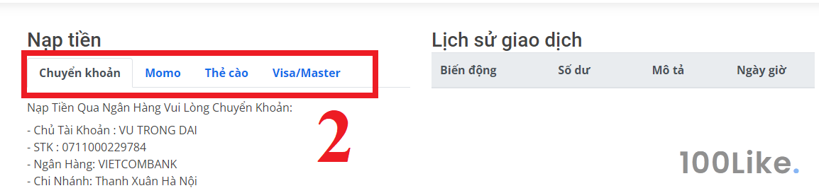 Hướng dẫn sử dụng 100Like.vn bước 5.2