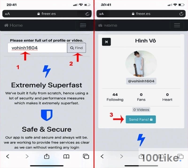 Bước 5: Chọn Send Fans.