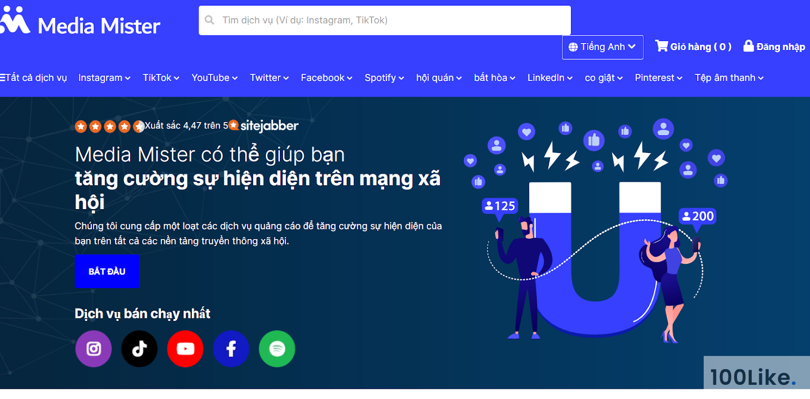 Bước 1: Bạn truy cập website mediamister.com