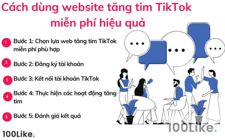 Web tăng tim TikTok miễn phí, hiệu quả, đảm bảo không tụt like - 100Like