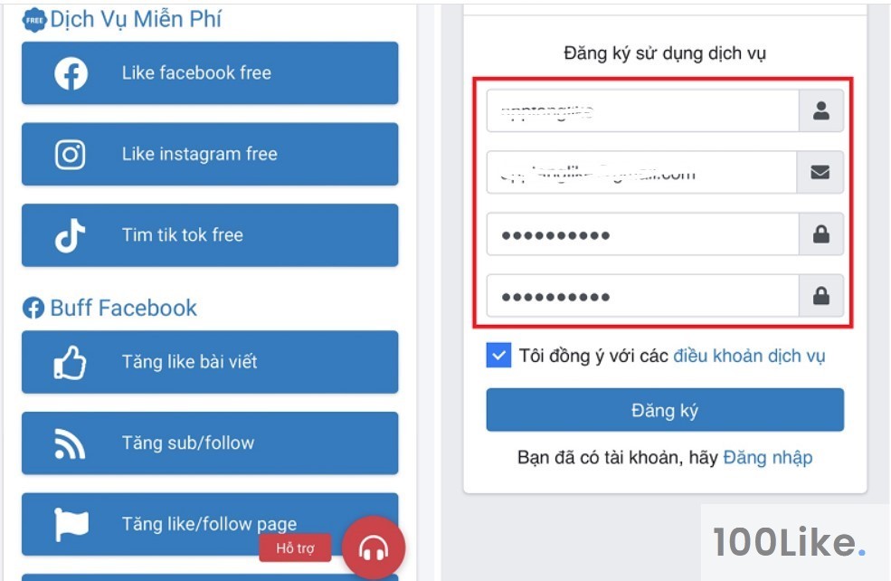 Bước 2: Đăng ký tài khoản