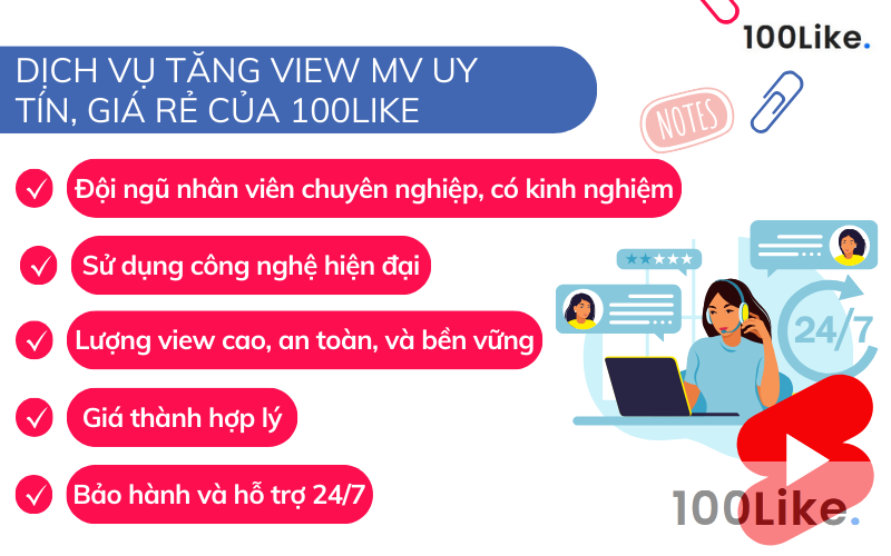 Dịch vụ tăng view MV uy tín, giá phải chăng của 100Like