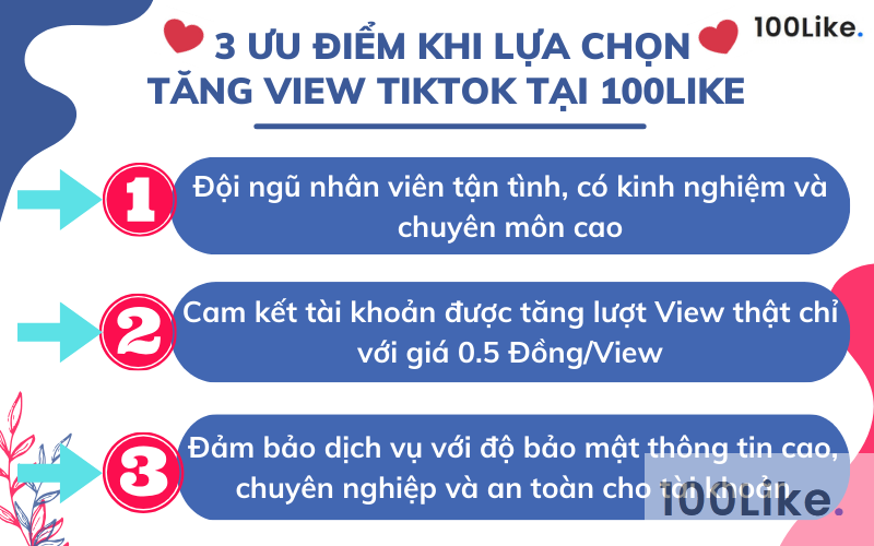 Những ưu điểm khi sử dụng dịch vụ tăng View Tiktok tại 100Like.vn