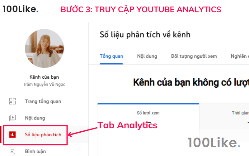 Bước 3: Truy cập YouTube Analytics